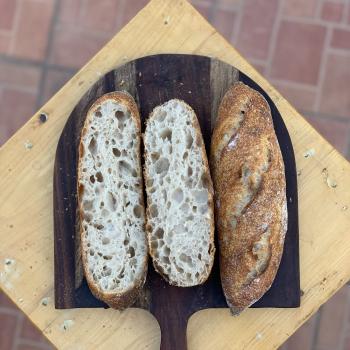 Biscoff Sourdough baguette first overview