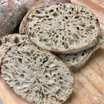 Dagmar Sourdough bread first slice