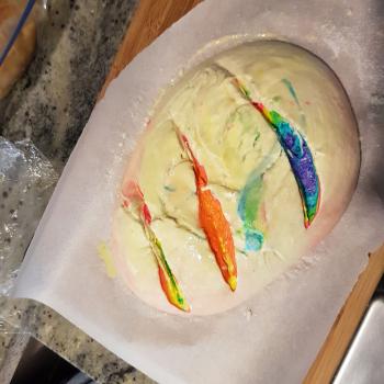 Fievel Rainbow Bread! first slice