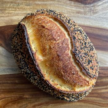 John Dough Black and White Sesame Seed 100% semolina sourdough first overview