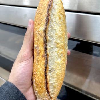 Levain sourdough Croissant and Brioche and baguette and loaf sourdough and ciabatte , foccacia and tiger bread first slice