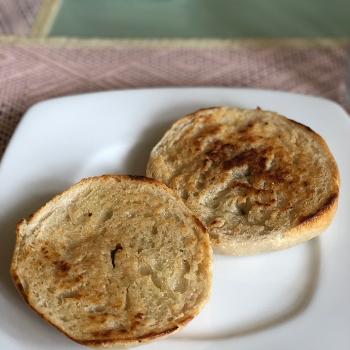 Miss Cheerilee Sourdough bagels first slice