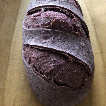 Nuna Purple corn bread first slice