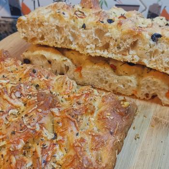 P. MADRE Sourdough bread of Rye, Wheat or Spelt, Sourdough banana bread, Focaccias first slice