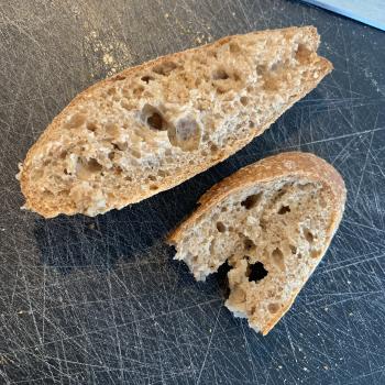 Pink Albert Bread first slice
