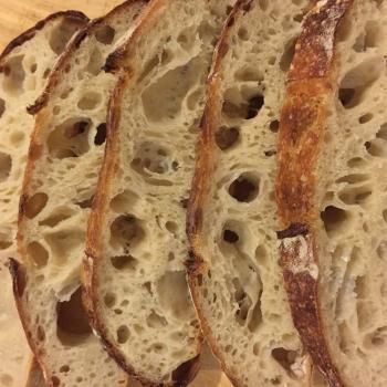 Precious Sourdough bread first slice
