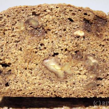 September starter Sourdough rye loaf first slice
