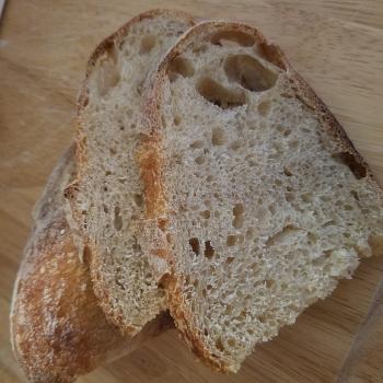 SF style rye starter 70% Hydration Tartine first slice
