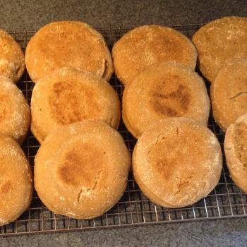 The Alchemist Whole wheat sourdough English muffins first slice