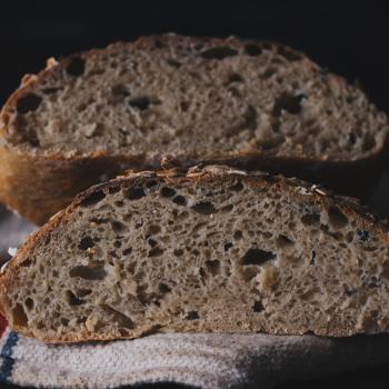 Weirddough  Sourdough Boule first slice